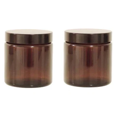 Immagine di mikken 2 vasetti in vetro da 120 ml, marrone, con etichette