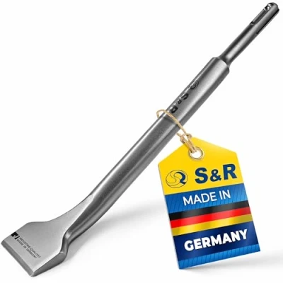 Immagine di S&amp;R Scalpello per piastrelle SDS plus 250x40mm, MADE IN GERMANY, angolato, Qualità Professionale