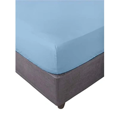 Immagine di Miracle Home Sábana bajera, Ajustable elástica, Suave, cómoda, antipeeling. Algodón Lenzuolo con Angoli Elasticizzati, Morbido e Confortevole, 50% Cotone Poliestere, Azzurro. 90 x 200, Letto