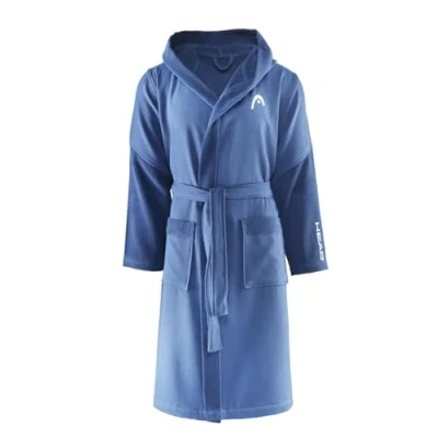 Immagine di Osama Home Head Dynamic Cappuccio e Tasche in Microspugna di Puro Cotone 100% Certificato Oeko Tex, Accappatoio Donna Uomo Morbido, Assorbente Salvaspazio, Taglia XXL, Ocean Navy, Unisex Adulto