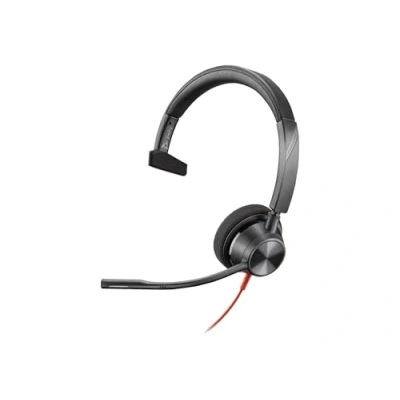 Immagine di HP Poly Blackwire C3310 Computer Cuffie On Ear via cavo Mono Nero Riduzione del rumore microfono, Eliminazione headset con