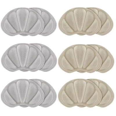 Immagine di 6 Paia Tallone Cuscino, Cuscini per Tallone, Cuscinetti Scarpe, Proteggi Scarpe Uomo Donne, Inserti Cuscino Sul Retro Del Troppo Grandi (Beige, Grigio)