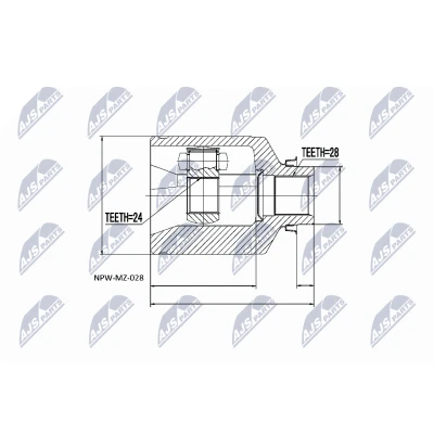 Immagine di NTY NPW MZ 028 Kit Giunto Omocinetico Trasmissione automatica Assale anteriore Dx MAZDA: 3 Hatchback, 5
