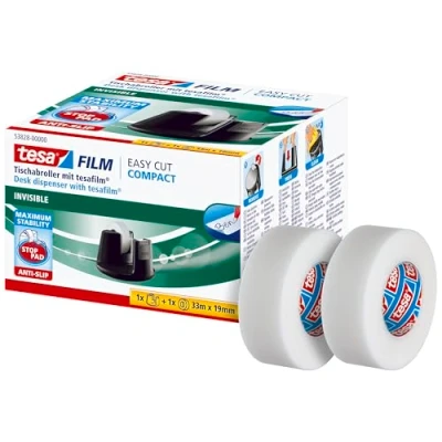 Immagine di tesa Dispenser da tavolo per nastro adesivo tesafilm® invisible Larghezza rotolo (max.): 19 mm incl. 3 rotoli di 33m x 19mm