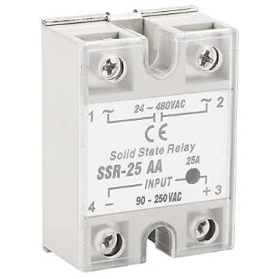 Immagine di Relè SSR, SSR 25 AA 25A a stato solido Modulo (SSR Ingresso CA 90 250 V Uscita 24 480 CA)