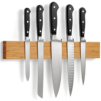Immagine di LARHN Barra Magnetica per Coltelli in Bambù con Magnete Extra Forte 40cm Porta Cucina Magnetico Coltelli, Utensili e Attrezzi