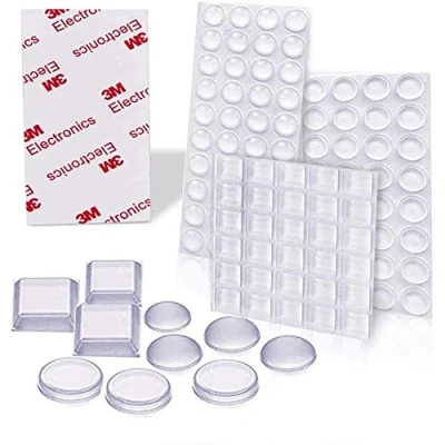 Immagine di Uni Fine 3 taglie Silicone Gommini,Ammortizzatore di Colpi,Gommini Adesivi,per Porta Cuscinetto Elastico Autoadesivo, Emisfero/Trapezio/Cilindro/Conico per Cassetti Vetro Antiscivolo