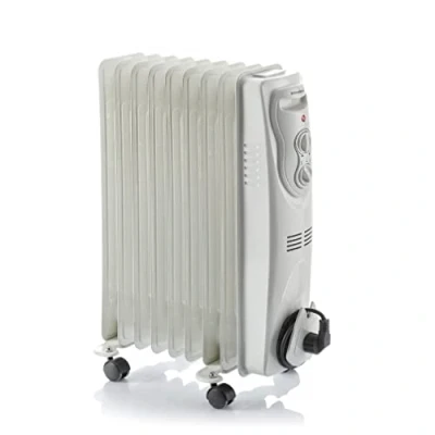 Immagine di InnovaGoods Radiatore a Olio 2000W, 9 Elementi Riscaldanti, Efficienza Energetica, Termostato Regolabile, Silenzioso, Ideale per 22m², Bianco, Metallo PP ABS