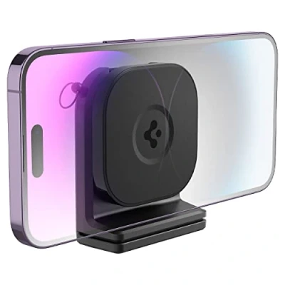 Immagine di Spigen OneTap MagFit Supporto per Telefono da Viaggio e l&#039;aereo Aereo Compatibile con MagSafe iPhone 16 15 14 13 12 Nero