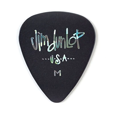 Immagine di Dunlop Classic, Plettri Per Chitarra In Celluloide, Confezione Da 12 Pezzi M Black
