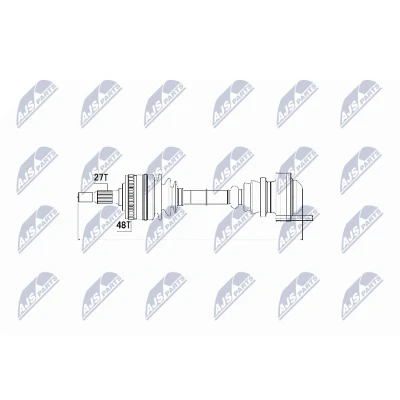 Immagine di NTY NPW ME 020 Albero motore / Semiasse Assale anteriore, anteriore Sx, Dx Cambio manuale, Trasmissione automatica