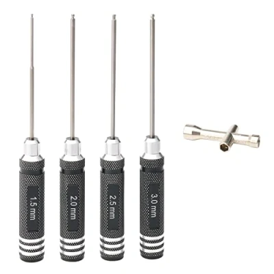 Immagine di Pxyelec Kit di strumenti per cacciavite a testa esagonale RC con chiavi croce manicotto auto barca quadcopter elicottero multirotors modelli, 1,5 mm 2 2,5 3,0