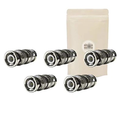 Immagine di Adaptout 5x Adattatore accoppiatore BNC Maschio a Connettore video coassiale Per camera di sorveglianza 50 Ohm marca francese