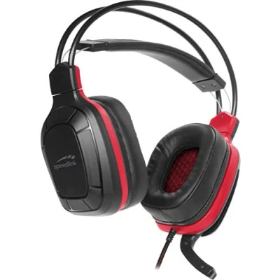 Immagine di SpeedLink DRAZE Gaming Cuffie Over Ear via cavo Stereo Nero/Rosso Telecomando, regolazione del volume, Muto