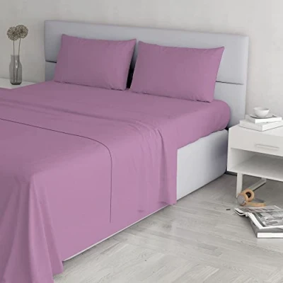 Immagine di Italian bed Linen Elegant Cl El Lilla 2Pst Completo Letto, Microfibra, Lilla, Matrimoniale, 4 Unità