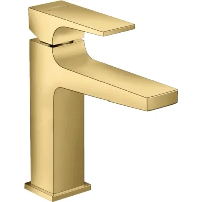 Immagine di hansgrohe Metropol Miscelatore monocomando lavabo 110 con maniglia a leva e push open, oro lucido, 32507990