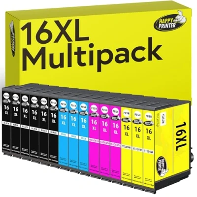 Immagine di Happy Printer 15 XL cartucce compatibile con Epson 16XL per WorkForce WF2010 WF2500 WF2510 WF2520 WF2530 WF2540 WF2630 WF2650 WF2660 WF2700 WF2750 WF2760