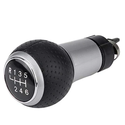 Immagine di KIMISS 6 pomello del cambio manuale leva per S4 B8 8K 8T Q5 8R 2007 2015 (Argento)