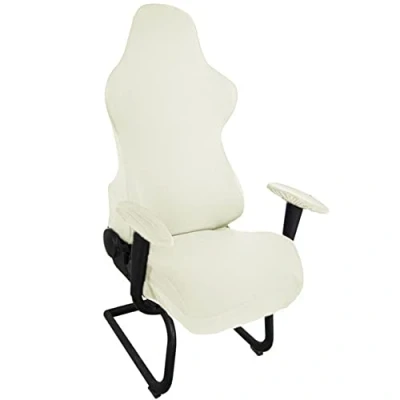 Immagine di Highdi Coprisedie per Sedie da Gaming, Coprisedia Sedia Gioco Elasticizzata Rimovibile Lavabile Proteggere Copertura Stile Corsa Sedia, Ufficio Computer (One Size,Crema)