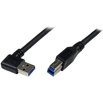 Immagine di StarTech.com Cavo USB 3.0 (5Gbps) SuperSpeed da 1 m nero, Angolare destro a B, M/M (USB3SAB1MRA)