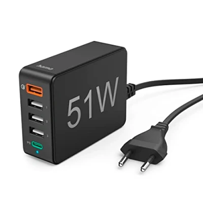 Immagine di Hama Stazione di carica USB 51 W Ambiente interno Corrente uscita max. 3000 mA Num. uscite: 5 x A, C®