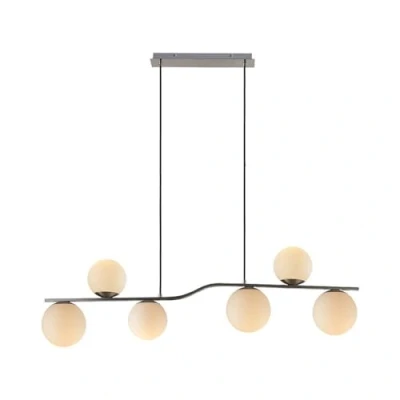 Immagine di lampada a sospensione &#039;Avalyn&#039; dimmerabile (Giovanile) colore Bianco, in Vetro ad es. Soggiorno &amp; Sala da pranzo (6 luci, E14) di Lindby sospensione, soffitto,