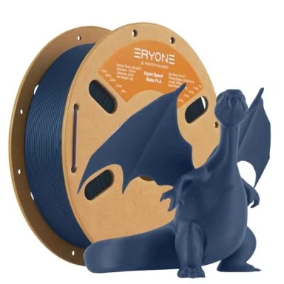 Immagine di ERYONE High Speed Matte Filament PLA 1.75mm +/ 0.03mm, 3D Printing Pro Fit Most FDM Printer, 1kg / Spool, Navy Blue