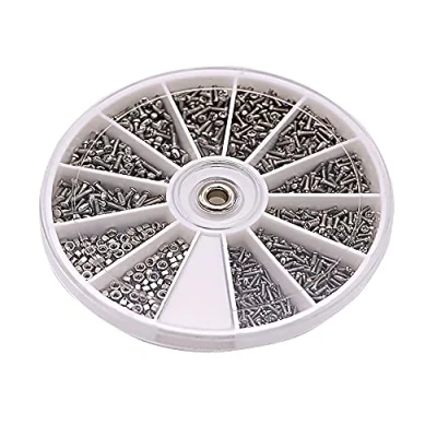 Immagine di BE TOOL Set di viti e dadi M1 M1.6, kit riparazione per occhiali, in acciaio inox, con vite dado orologi, 600 pezzi