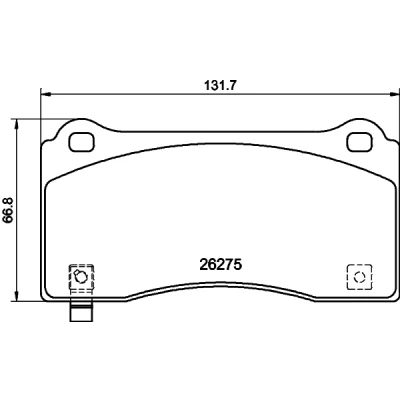 Immagine di HELLA 8DB 355 040 861 Kit pastiglie freno con segnalatore acustico usura TESLA: Model 3
