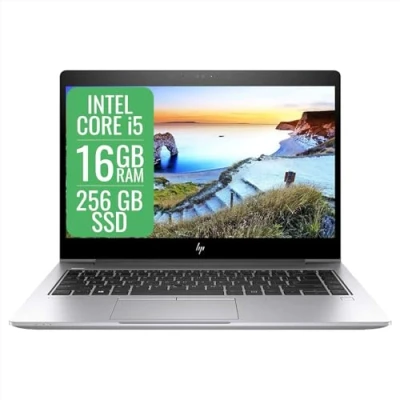 Immagine di HP EliteBook Pc Portatile Notebook Intel Core i5 8th, Ram 16Gb, SSD 256Gb, Display da 13.3&quot;, WiFi, BT, CAM, Windows 11 Pro + Libre Office (Ricondizionato)
