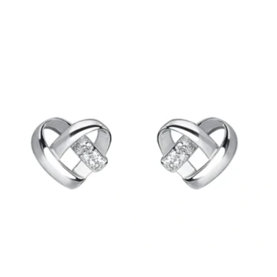 Immagine di EVELYN Orecchini da donna in argento Sterling 925 con a forma di cuore, cristalli austriaci e Zirconia cubica
