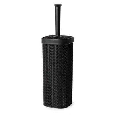 Immagine di Blue Canyon Scopino per WC con supporto in pizzo bagno, testa flessibile plastica una pulizia profonda, dimensioni compatte, design elegante inodore, nero