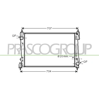 Immagine di PRASCO AA210R006 Radiatore motore Alluminio 620 395 27 con giunti rapidi Alette di raffreddamento saldate FIAT: Grande Punto Hatchback, BRAVO 2