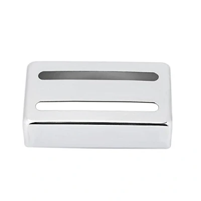 Immagine di Cover per pickup Humbucker, a due aperture, chitarra elettrica, in metallo, colore argento