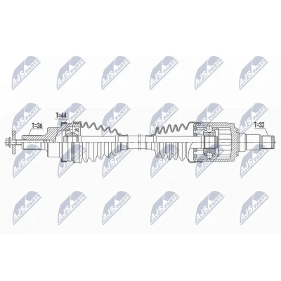 Immagine di NTY NPW VV 141 Albero motore / Semiasse Assale posteriore Sx, Dx 592 Trasmissione automatica VOLVO: V60 I