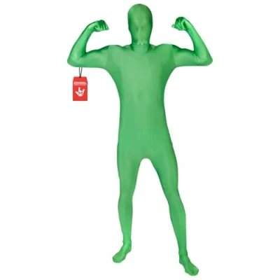 Immagine di Morphsuits Costume intero aderente per travestimento, Adulto, Large 5&#039;5 5&#039;9 (164cm 175cm), colore: Verde