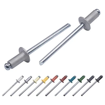 Immagine di Confezione da 1000 rivetti ciechi verniciati, 3,2 x 8 mm, testa a cupola, DIN 7337, in alluminio e mandrino acciaio, pop (1000, bianco RAL 9006)