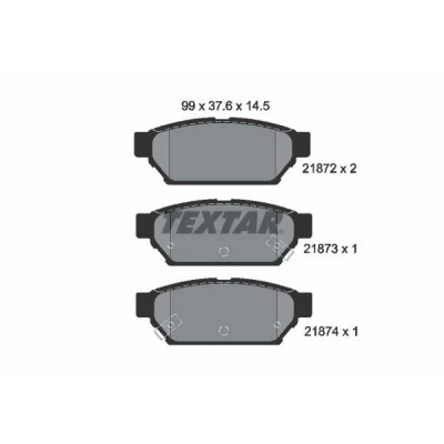 Immagine di TEXTAR 2187202 Kit pastiglie freno con segnalatore acustico usura MITSUBISHI: Lancer 6 Limousine, Carisma Sedan