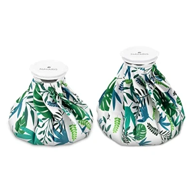 Immagine di Navaris Borsa Ghiaccio e Sacca Acqua Calda Set 2x Borse Portaghiaccio Misure 1,4l 2,1l Impacco Caldo Freddo Riutilizzabile Bianco Blu Verde