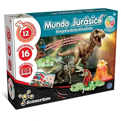 Immagine di Science4you Giurasico per bambini Gioco Paleontologia con 12 esperimenti: kit di scavo fossili dinosauro e vulcano bambini, giochi educativi 8 anni