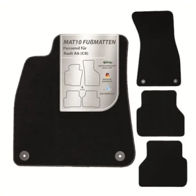 Immagine di MAT10 tappetini per auto adatti Audi A6 (C8) berlina (dal 06/2018, tipo F2) in velour, set di 4 qualità originale durevole Made Germany