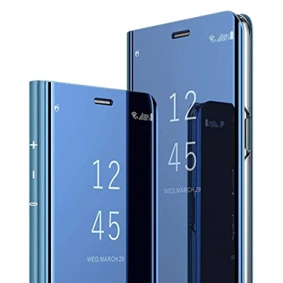 Immagine di Cover per Samsung Galaxy S8 Custodia a portafoglio trasparente con flip Case (blu)
