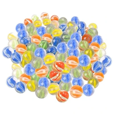 Immagine di ARSUK Biglie Di Vetro Marmi Per Bambini, Colorate Decorative, 15 mm, Trasparente, Piccole, Spiaggia, Vasi (70 80 Colorate)