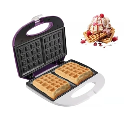 Immagine di BEHOME Piastra per Waffle Antiaderente Macchina con LED di Accensione e Spegnimento Maker 820W cialde veloci gustose