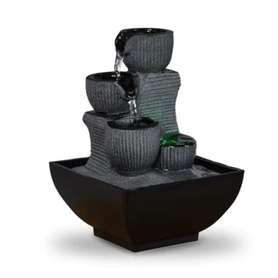 Immagine di Zen Light Kini, Fontana da Interno con Pompa e Illuminazione a LED, in Resina, Taglia Unica