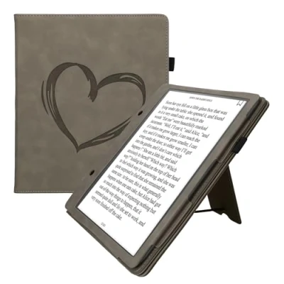 Immagine di kwmobile Custodia eReader Compatibile con Amazon Kindle Scribe Cover eBook Pelle PU Stand Cinturino Porta Carte Cuore