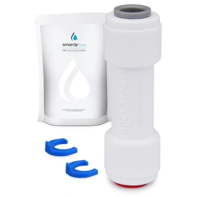 Immagine di smardy Valvola di Ritegno 1/4&quot; (6,35mm), non Ritorno, Check Valve, Quick Fitting per Osmosi Inversa, Filtri Frigoriferi e Acqua