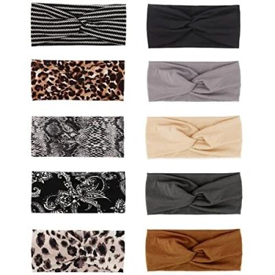 Immagine di DRESHOW 10 Pezzi Fasce per Capelli Donna Vintage Cerchietti e Elastica Turbante Yoga Testa Contorta Accessori Ragazza