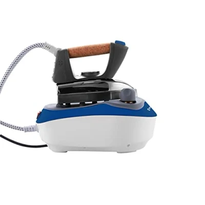 Immagine di Ferro da Stiro con Caldaia a Pressione Piastra in Alluminio Vapore continuo Serbatoio 850ml Potenza 2300W Doppio Tasto di accensione Tappo Sicurezza Blue