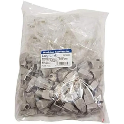 Immagine di LogiLink MP0023 Connettore RJ45 CAT 6, non schermato Spina dritta Poli: 8P8C Grigio 100 pz.
